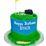 Golf-themed custom birthday cake design