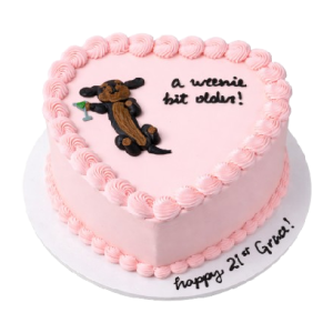 A Weenie Bit Older Heart Cake