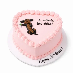A Weenie Bit Older Heart Cake
