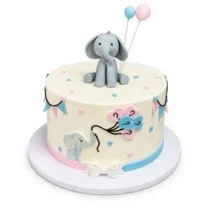 Single Elephant Reveal Cake