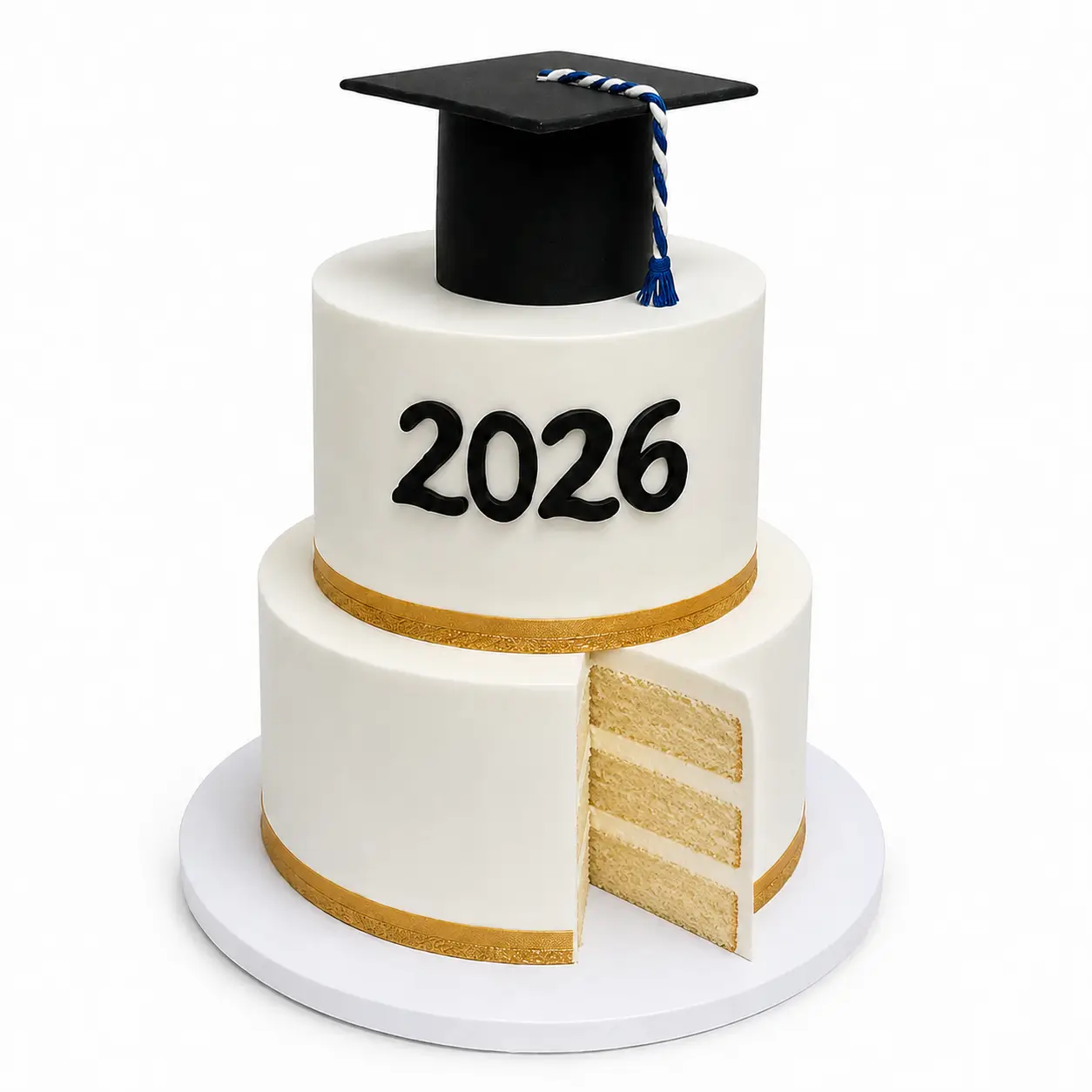 2 tier graduation cake with ribbon - Image 2